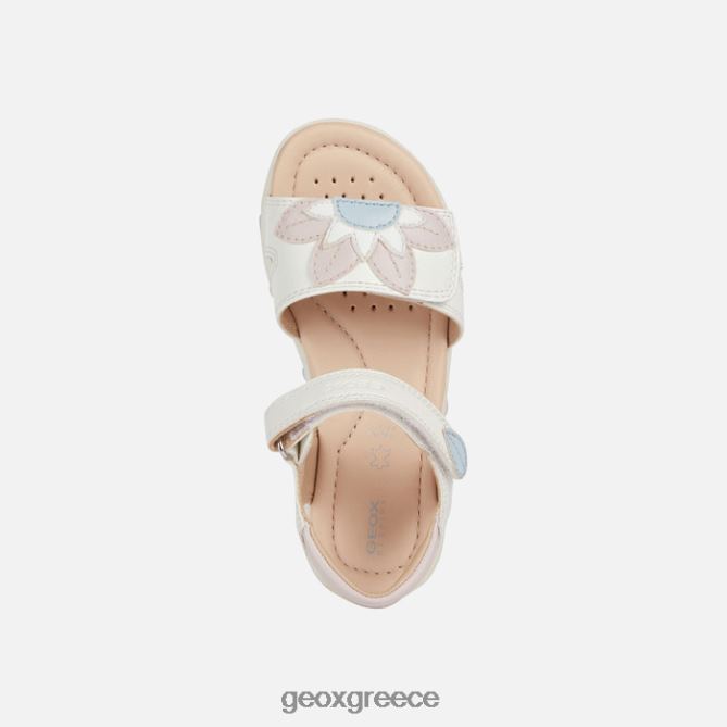 4DBLR01088 λευκό/ανοιχτό τριαντάφυλλο Geox σανδάλι κορίτσι από την Αϊτή