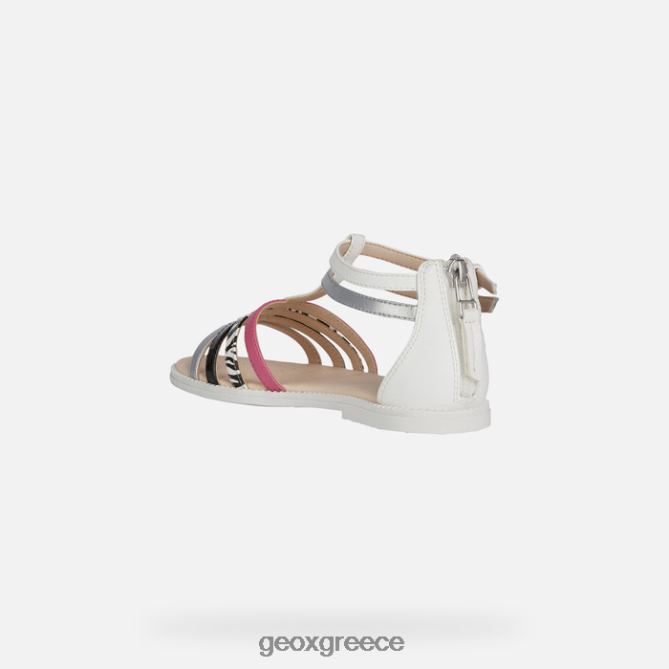 4DBLR01143 λευκό/ασημί/μαύρο Geox σανδάλι karly κορίτσι