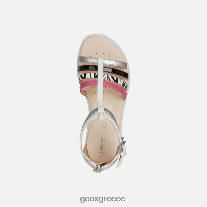 4DBLR01143 λευκό/ασημί/μαύρο Geox σανδάλι karly κορίτσι