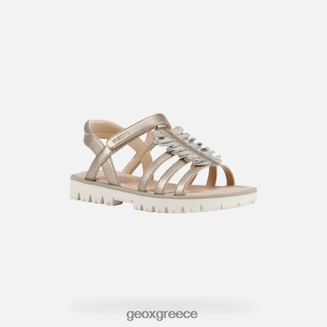 4DBLR01938 πλατίνα Geox σανδάλι starblush κορίτσι