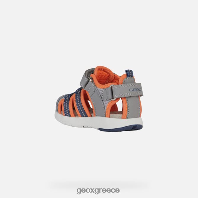 4DBLR01435 γκρι/πορτοκαλί φλούο Geox σανδάλι multy νήπιο