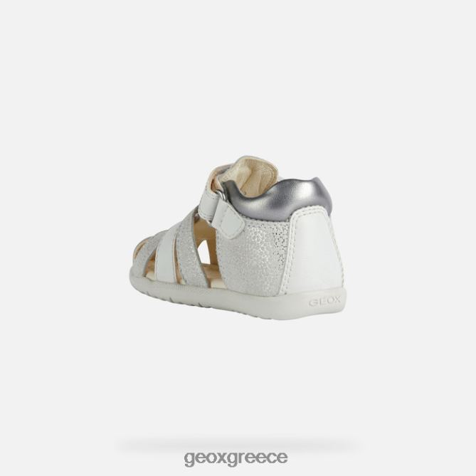 4DBLR01477 υπόλευκο/ασημί Geox σανδάλι macchia κοριτσάκι