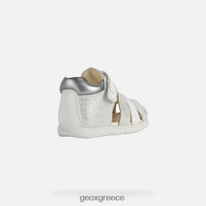 4DBLR01477 υπόλευκο/ασημί Geox σανδάλι macchia κοριτσάκι