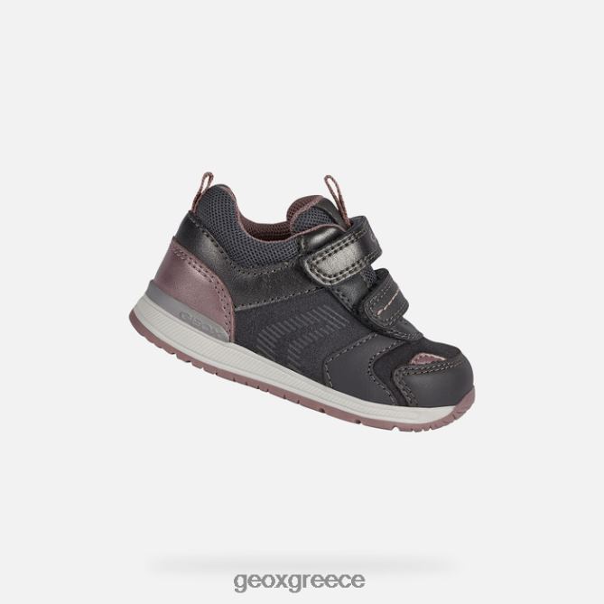 4DBLR01614 σκούρο γκρι/ροζ Geox rishon κοριτσάκι