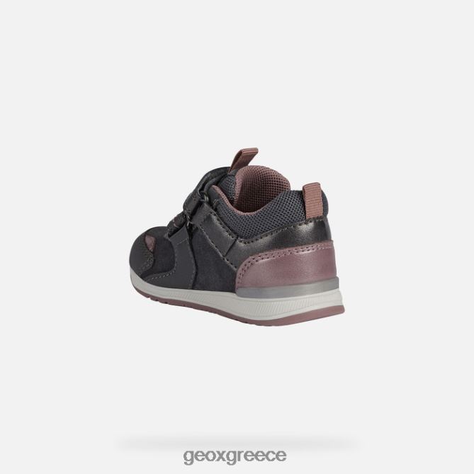 4DBLR01614 σκούρο γκρι/ροζ Geox rishon κοριτσάκι