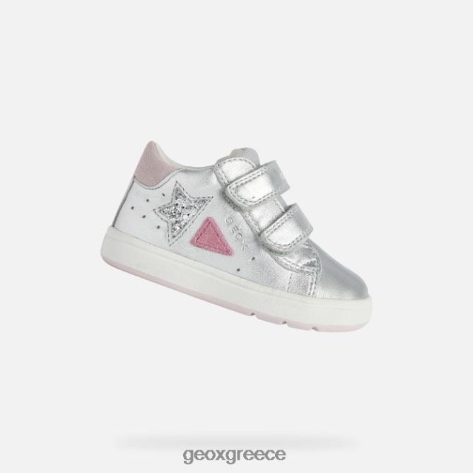 4DBLR01643 ασήμι/φούξια Geox biglia κοριτσάκι