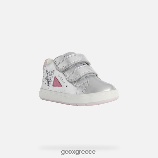 4DBLR01643 ασήμι/φούξια Geox biglia κοριτσάκι