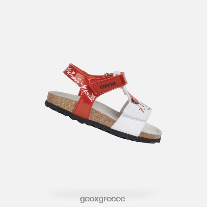 4DBLR01597 κόκκινο άσπρο Geox σανδάλι χαλκί μωρό