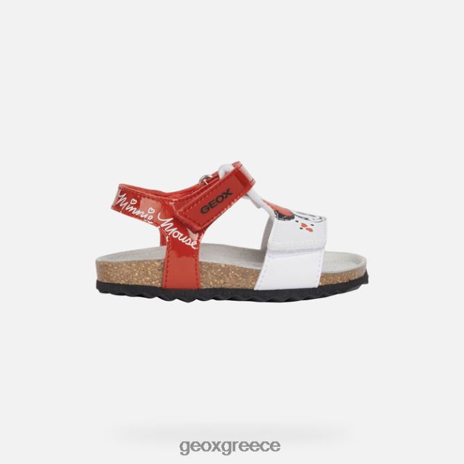 4DBLR01597 κόκκινο άσπρο Geox σανδάλι χαλκί μωρό