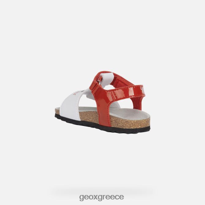 4DBLR01597 κόκκινο άσπρο Geox σανδάλι χαλκί μωρό