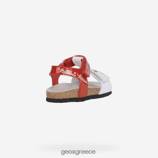 4DBLR01597 κόκκινο άσπρο Geox σανδάλι χαλκί μωρό