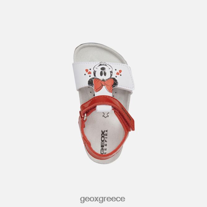 4DBLR01597 κόκκινο άσπρο Geox σανδάλι χαλκί μωρό